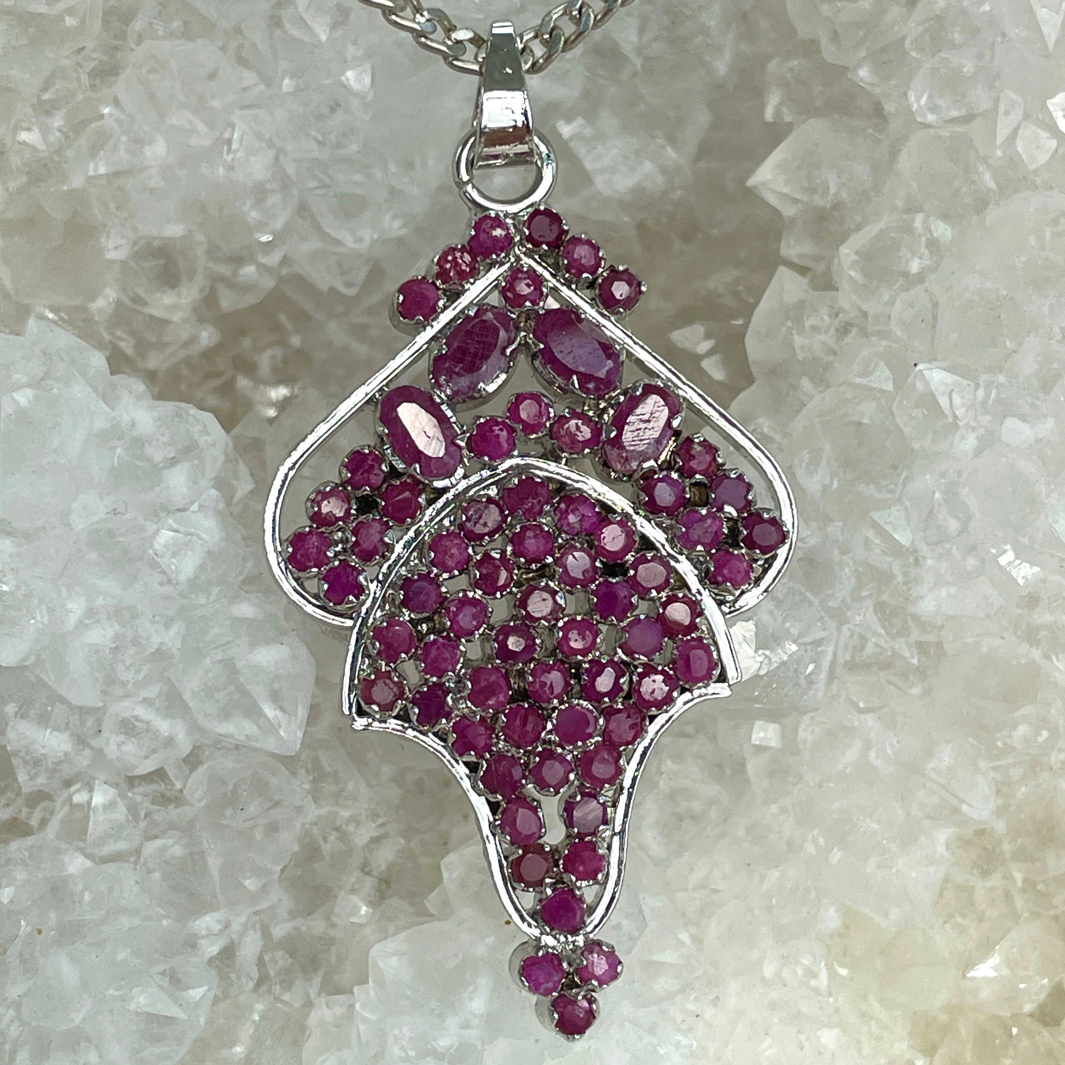 Ruby Silver Pendant Large - SP85 Ruby Silver Pendant Large - SP85